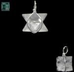  Pandantiv Cuart Alb Natural Merkaba - cu Argint - 25-29 X 12-17 mm - 1 Buc