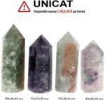 Generator din Fluorit Curcubeu Druzy Cristal Natural - 83-106 x 35-41 x 31-35 mm - (XXL) - 1 Buc