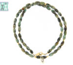  Colier Jad African Natural Tub 6-8 x 4 mm - Accesorii de Argint 925 - Gold Filled
