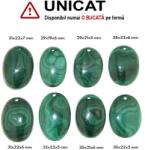  Pandantiv Malachit Natural cu Gaura - Oval - 28-33 x 19-22 x 5-7 mm - 1 Buc