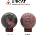  Sfera din Rodonit Minerala Naturala - 68-70 x 68-70 mm - 1 Buc