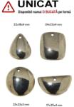  Pandantiv Pirita Druzy Natural cu Gaura - Disc - Picatura - Dreptunghi - 17-25 x 18-29 x 4-5 mm - 1 Buc