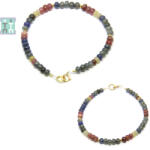  Bratara Safir Mixt Rotund 4x4 mm - Diametru 56 mm - Accesorii Gold Filled - Argint 925 - 1 Buc
