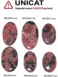  Pandantiv Rodonit Natural cu Gaura - Oval - 40-60 x 25-33 x 5-7 mm - 1 Buc