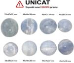 Palm Stone Calcit Albastru Mineral Natural - 38-52 x 38-47 x 24-30 mm - (XXL) - 1 Buc