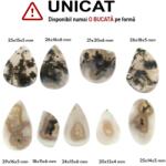  Cabochon Agata Muschi Indonesia Natural - Picatura - Oval - 18-29 x 11-20 x 4-6 mm - 1 Buc