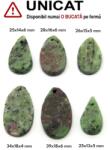  Pandantiv Rubin in Zoisit Druzy Natural cu Gaura - Picatura - 25-39 x 13-18 x 4-6 mm - 1 Buc