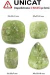  Pandantiv Prehnit Druzy Natural cu Gaura - Patrat - Dreptunghi - Picatura - 27-40 x 20-35 x 7-13 mm - 1 Buc