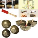  Bol Muzical Tibetan din 7 Metale - Floara Vietii - cu Bat - 19-24 x 19-24 x 10-11 cm -1 Buc Castron