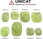  Pandantiv Prehnit Druzy Natural cu Gaura - Dreptunghi - Patrat - 19-39 x 16-26 x 4-11 mm - 1 Buc
