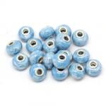  Margele Ceramica Tip Pandora Albastru Rotunda 11x16 mm - 1 Buc