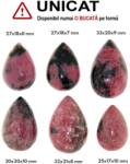  Cabochon din Rodonit Natural - Picatura - 25-33 x 17-20 x 8-10 mm - 1 Buc