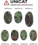  Pandantiv Rubin in Zoisit Druzy Natural cu Gaura - Oval - 22-34 x 14-17 x 4-6 mm - 1 Buc