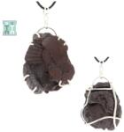  Pandantiv Limonite cu Fosil Scoica Natural Neregulat cu Argint 925 - 51x30x13 mm