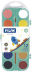 MILAN - Akvarellfestékek - 12 szín, 30 mm + ecset