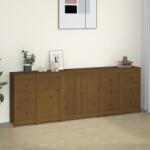 vidaXL Servantă, maro miere, 230x35x80 cm, lemn masiv de pin (3114087) Comoda
