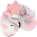 Baby Nellys Bumbac baby mănuși Elefanti - roz tunde