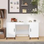 vidaXL Birou, alb extralucios, 140x50x75 cm, lemn compozit (812777)