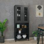 vidaXL Dulap înalt, negru, 69, 5x34x180 cm, lemn prelucrat (3114949) Comoda