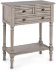 Bizzotto Consola tip Comoda cu 3 Sertare si 1 Polita din Lemn Masiv si MDF Gri Patinat Margaret Bizzotto, Dimensiuni 60x33x78 cm (0745994) Comoda