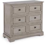 Bizzotto Comoda cu 6 Sertare din Lemn Masiv si MDF Gri Patinat Margaret Bizzotto, Dimensiuni 75x32x70 cm (0745996)