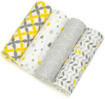 T-TOMI Soft mintás textilpelenka - Szürke-sárga 4 db (153734)