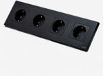 Tosyco Priză Schuko cvadruplă cu ramă din sticlă [CLONE] (TOS-PC4SK-B)