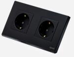 Tosyco Priză Schuko dublă cu ramă din sticlă [CLONE] (TOS-PC2SK-B)