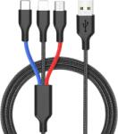 Cellect 3-in-1 adatkábel, micro USB+Type-c+lightning, 1.2 m (MDCU-3IN1)