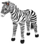 vidaXL Zebră de jucărie din pluș în picioare, alb și negru, XXL (91335)
