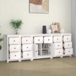 vidaXL Servantă, alb, 230x35x80 cm, lemn masiv de pin (3114090) Comoda