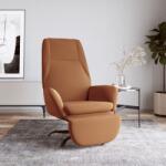 vidaXL Scaun de relaxare cu taburet, gri taupe, microfibră (3097866)
