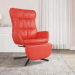 vidaXL Scaun de relaxare cu taburet, roșu, piele ecologică (3097617)