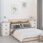 vidaXL Noptiere, 2 buc. , alb, 40x40x75 cm, lemn masiv de pin (818338)