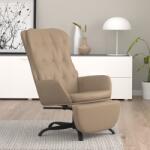 vidaXL Scaun de relaxare cu taburet, cappuccino, piele ecologică (3097691)