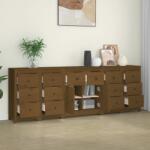 vidaXL Servantă, maro miere, 230x35x80 cm, lemn masiv de pin (3114092) Comoda