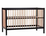 CHILDHOME Patut Childhome Cot 97 Fag 60x120 cm, Natural Negru (CH-BE97BN) - ookee