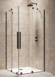 Radaway Furo Black KDD 80x200 szögletes zuhanykabin ajtó átlátszó üveggel, fekete profilszín, balos 101050805401L (10105080-54-01L)