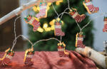  LED karácsonyi lánc, zokni, elemes (CHRSTSPW10WW)