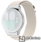  Okosóra Alpesi szíj - egybe­szőtt szövet­, Z kapocs, légáteresztő, állítható - FEHÉR - 225mm hosszú - SAMSUNG Galaxy Watch4 Classic 46mm / 42mm / Watch4 44mm / 40mm / Watch5 44mm /40mm / Watch5 Pro