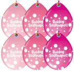  11 inch-es Boldog Szülinapot Big Polka Dots Neck Up Lufi Lányos Színekben (6 db/csomag)