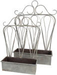 Clayre & Eef Set 2 suporturi ghivece flori metal gri 49x15x70 cm, 38x12x55 cm (5Y1004)