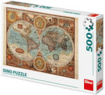 Dino Puzzle - Harta lumii din 1626 (500 piese) (502307) - educlass Puzzle