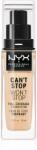 NYX Professional Makeup Can't Stop Won't Stop Full Coverage Foundation fond de ten cu acoperire ridicată culoare 06 Vanilla 30 ml