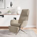 vidaXL Scaun de relaxare cu taburet, gri deschis, microfibră (3097787)