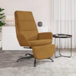 vidaXL Scaun de relaxare cu taburet, maro, catifea (3097916)