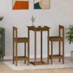 vidaXL Set mobilier de bar, 3 piese, maro miere, lemn masiv de pin (3124735)