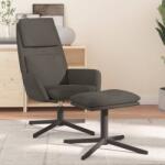 vidaXL Scaun de relaxare cu taburet, gri închis, catifea (3097799)