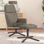 vidaXL Scaun de relaxare cu taburet, gri deschis, catifea (3097798)