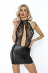 Noir Handmade Rochie Mini Powerwetlook cu Top din Dantela M